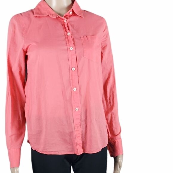J. Crew Coral Orange Boy Fit Shirt - Picture 1 of 3